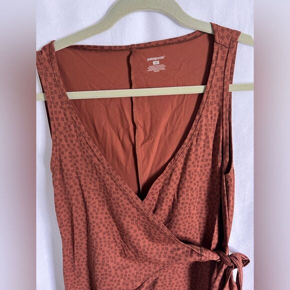 PATAGONIA Brown Wrap It Up Dress Size M - Picture 3 of 6